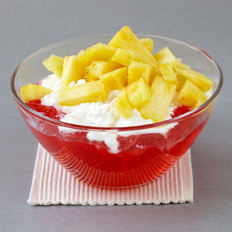 Gelatin with Cottage Cheese & Pineapple
