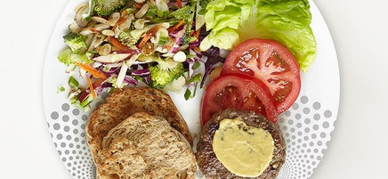 Portion Plate Burger and Slaw