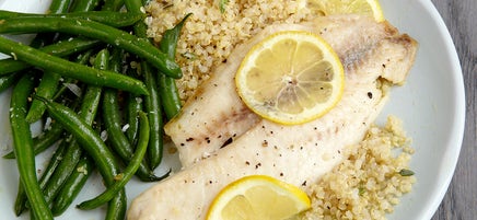 Baked Tilapia with Quinoa & Garlicky Green Beans