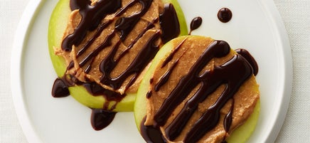 Apple Slices with Chocolate & Peanut Butter