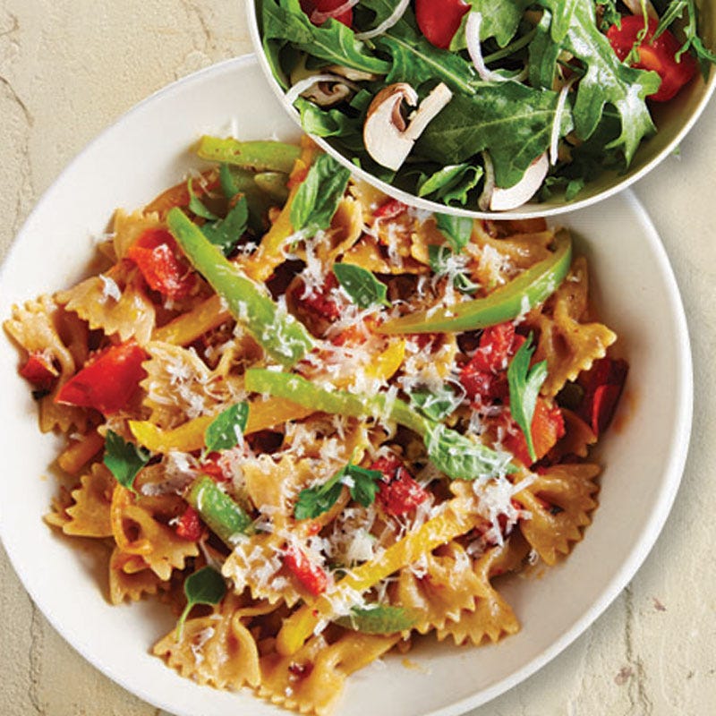 Pasta Primavera with Arugula Salad