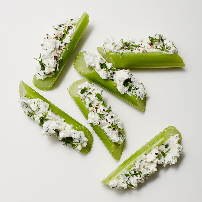 Celery Stuffed with Herbed Goat Cheese