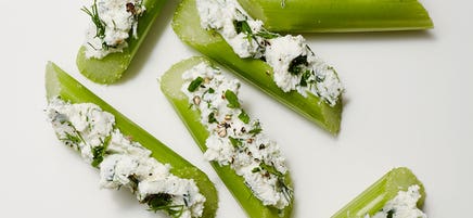 Celery Stuffed with Herbed Goat Cheese