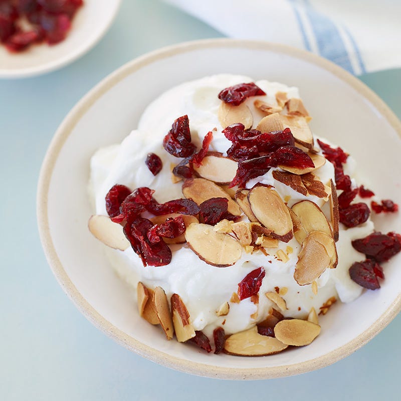 Yogurt with Cranberries and Almonds