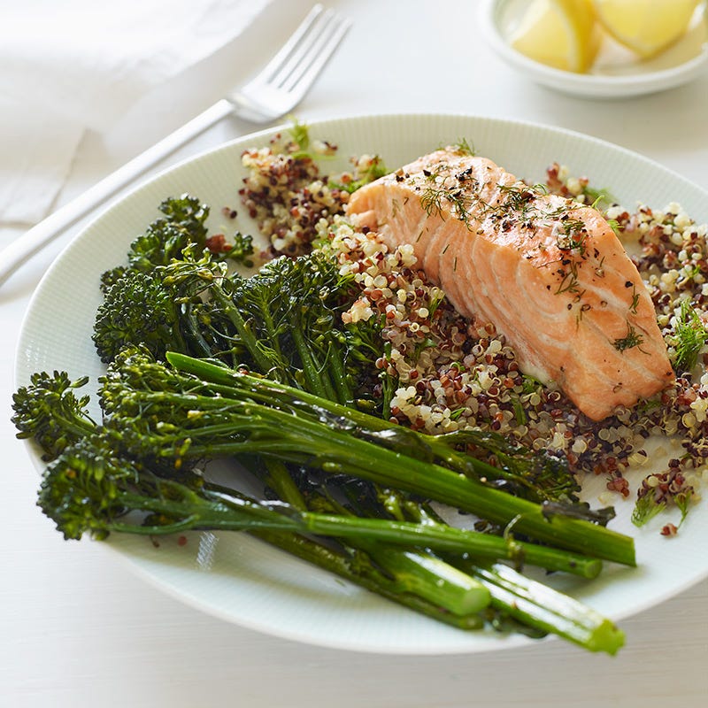 Baked Salmon with Quinoa and Broccolini