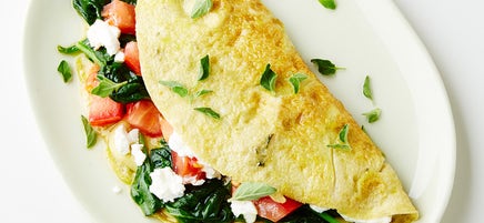 Goat Cheese, Spinach and Tomato Omelet