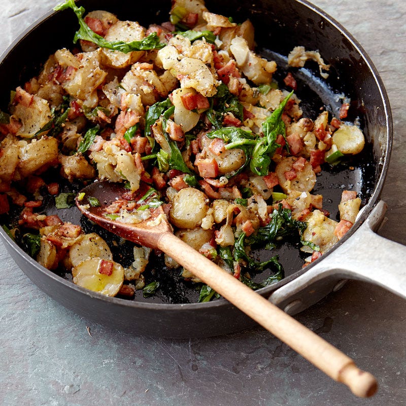 Photo of Pan-fried Jerusalem artichokes and bacon by WW