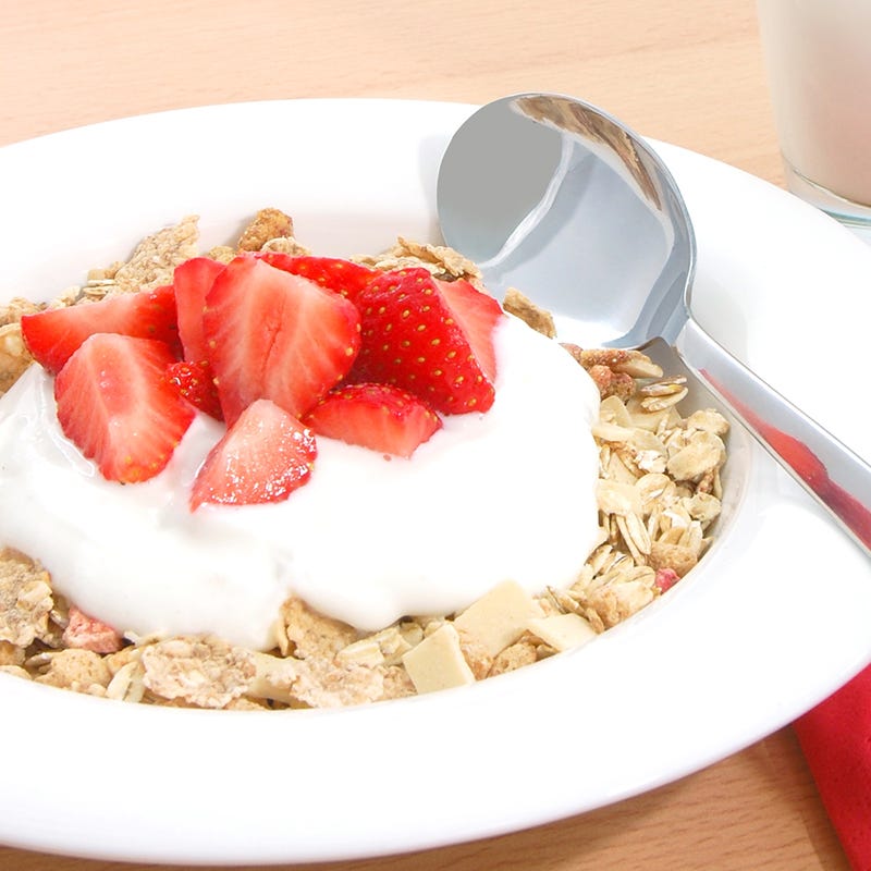 Photo of Bran cereal with strawberries and yoghurt by WW