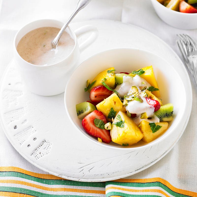 Photo of Fruit salad with spiced pistachio yoghurt by WW