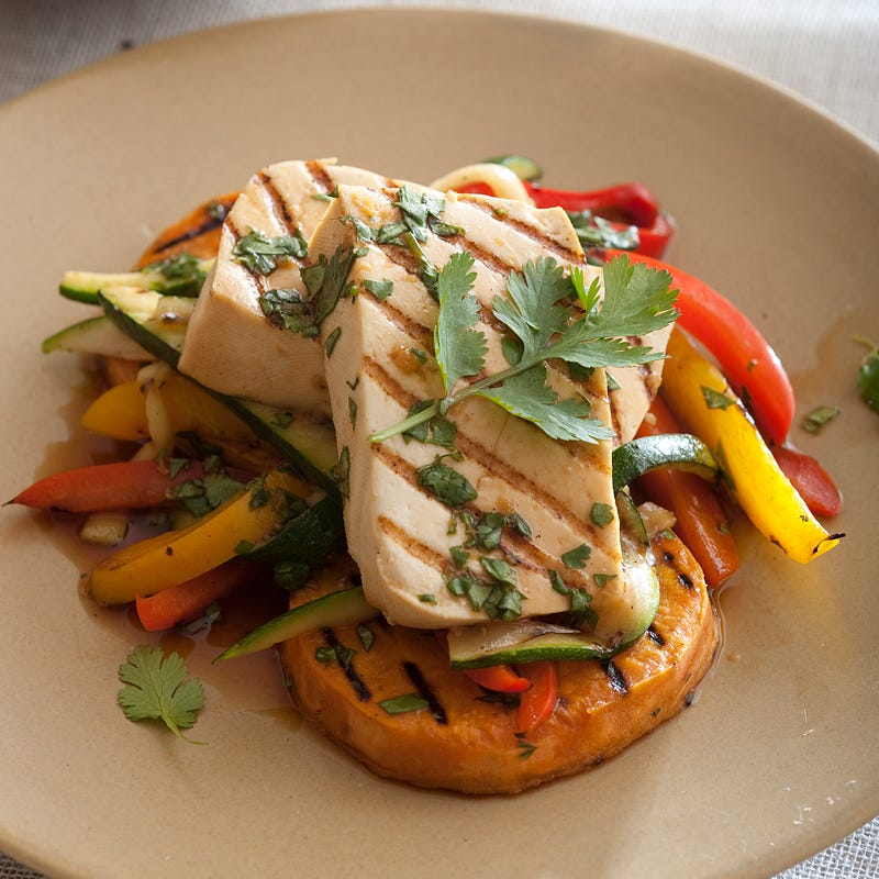 Photo of Teriyaki tofu and vegetable stack by WW