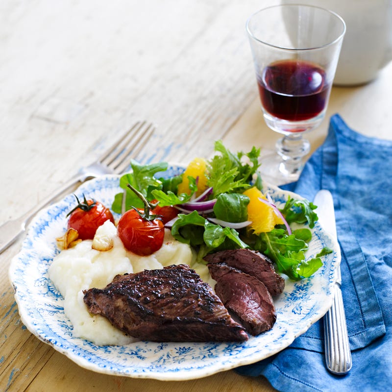 Photo of Kangaroo with roast tomatoes & cauliflower mash by WW