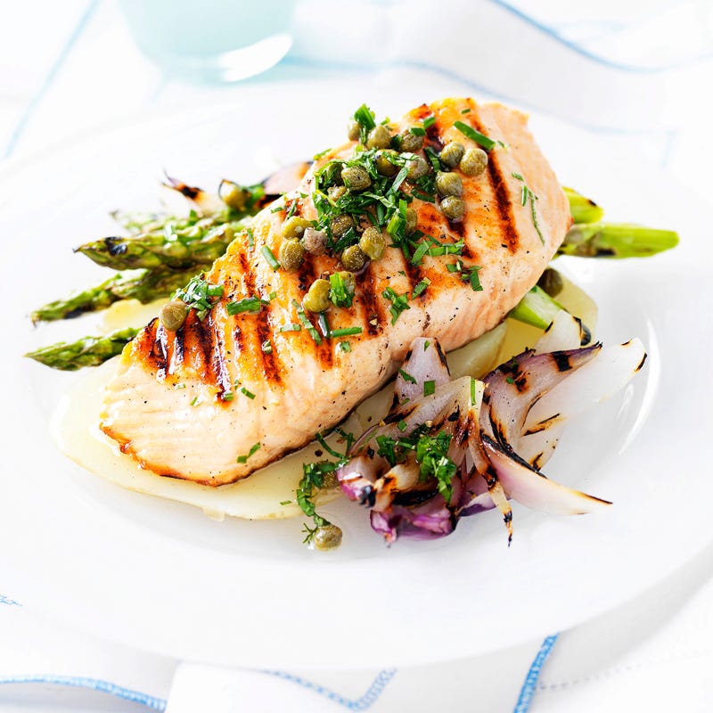 Photo of Seared salmon with caper & herb dressing by WW