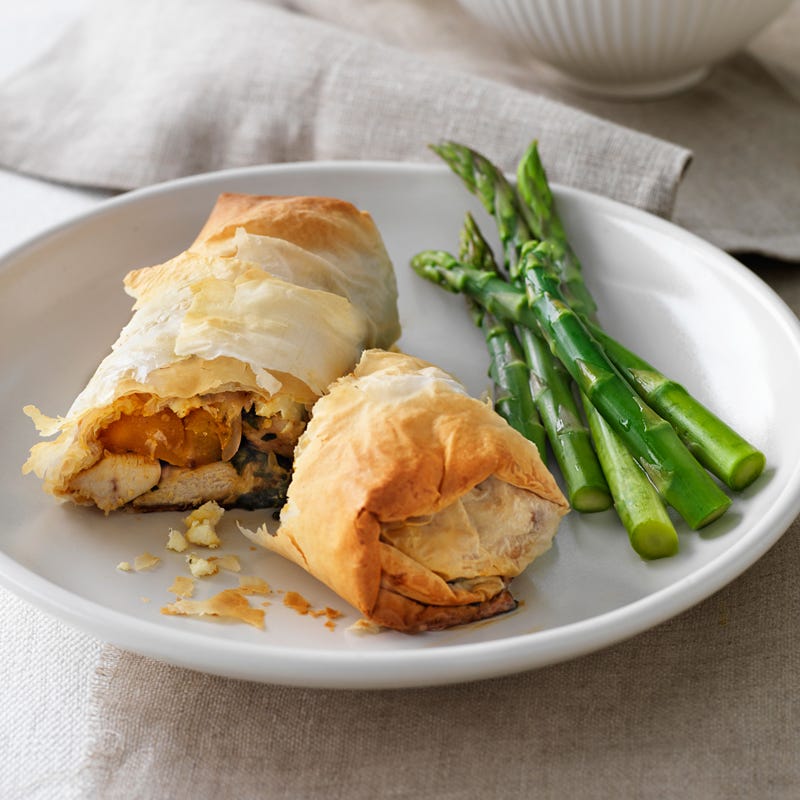 Photo of Chicken, roasted pumpkin, spinach & feta parcels by WW