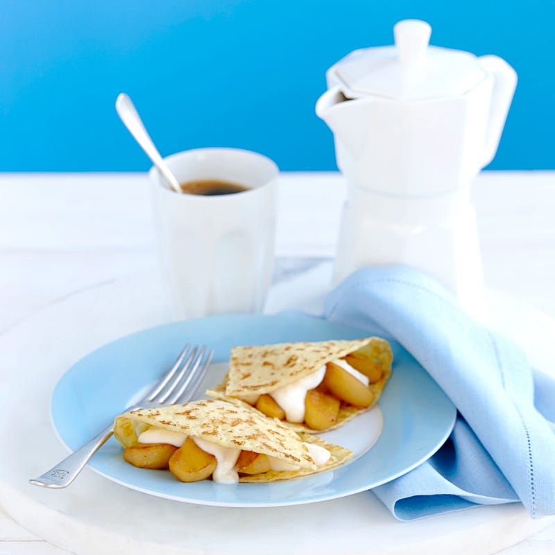 Photo of French crepe with caramelised apple and vanilla yoghurt by WW