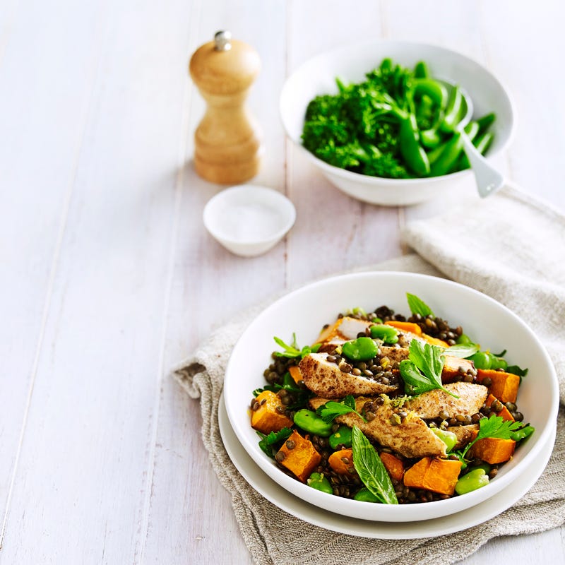 Photo of Spiced chicken, lentil & pumpkin salad by WW
