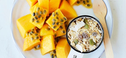 Fruit and muesli salad