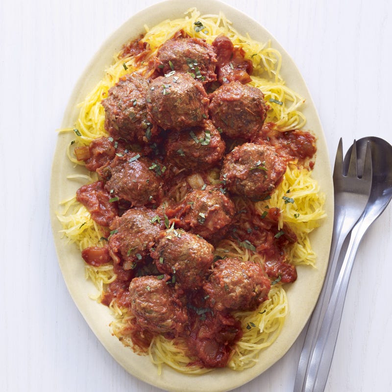 Spaghetti squash with meatballs