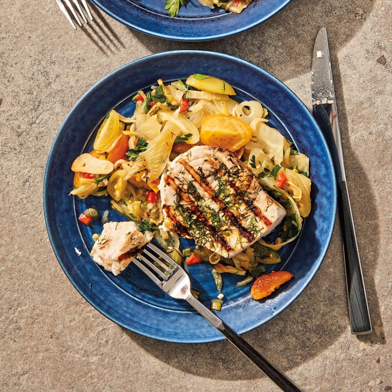 Pan-grilled Calabrian swordfish