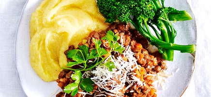 Lamb and fennel ragu with soft polenta