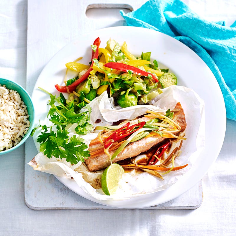 Photo of Asian salmon parcels with ginger Brussels sprouts by WW