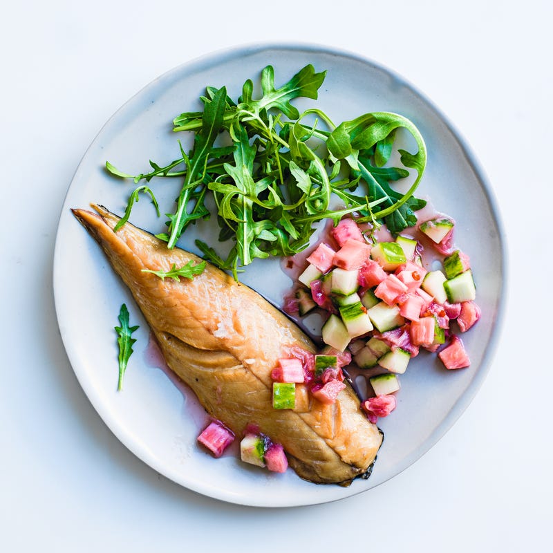 Photo of Smoked mackerel with spiced rhubarb relish by WW