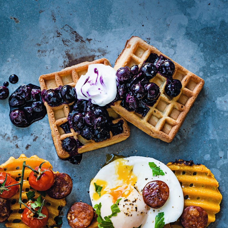 Photo of Waffles with blueberry compote by WW