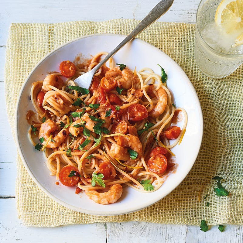 Photo of Tomato & prawn spaghetti by WW