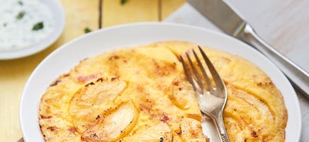 Crêpe pomme/bacon et sa saladine