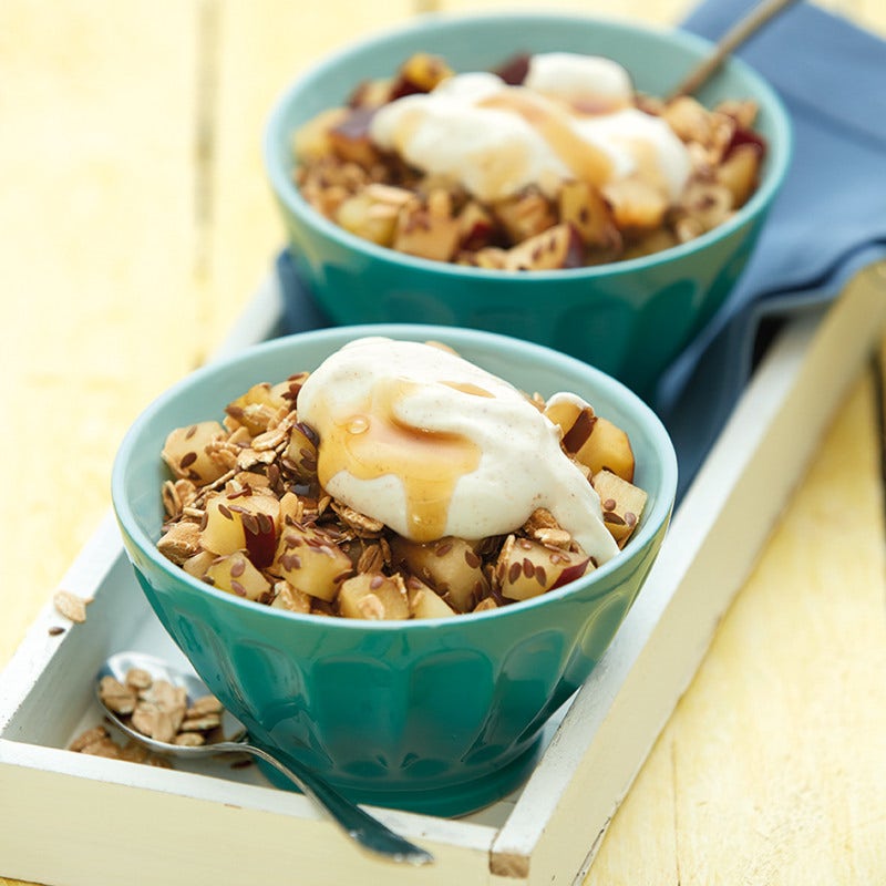 Pflaumenmüesli mit Zimtcreme