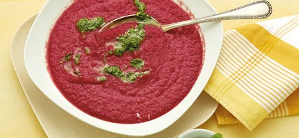 Velouté de légumes au pesto