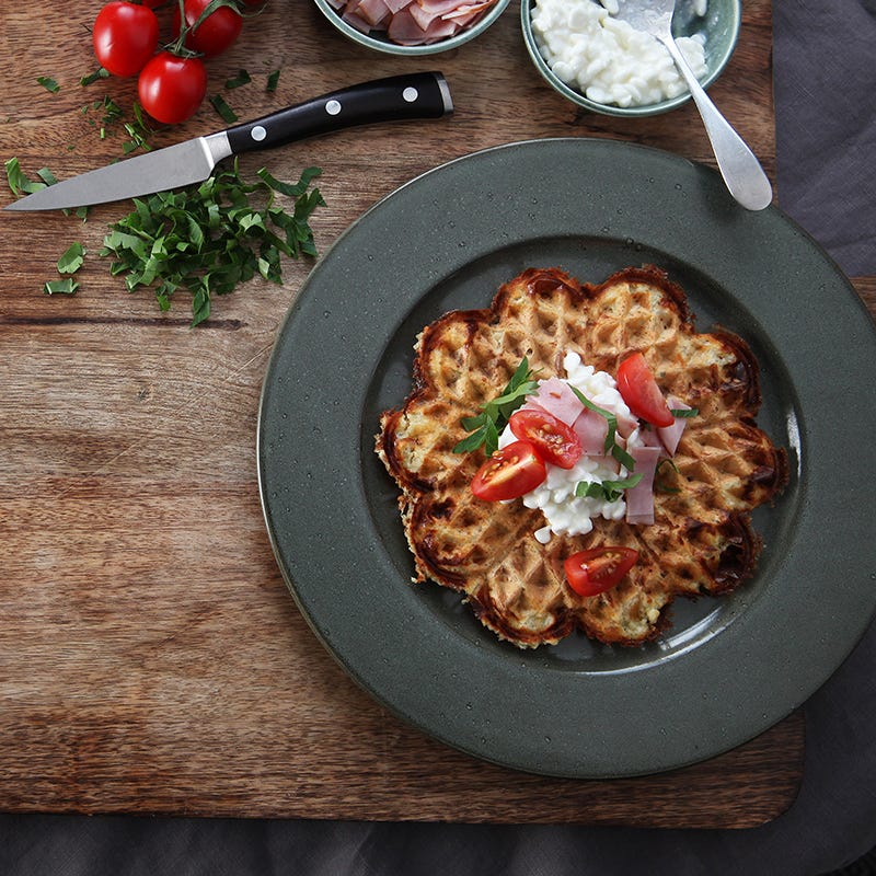 ViktVäktarna - Matvåffla med örter, skinka och cottage cheese