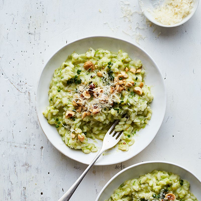 Ramp risotto with lemon & hazelnuts