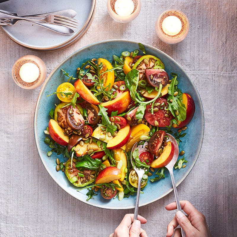 Photo of Tomato and nectarine salad with pumpkin seeds by WW