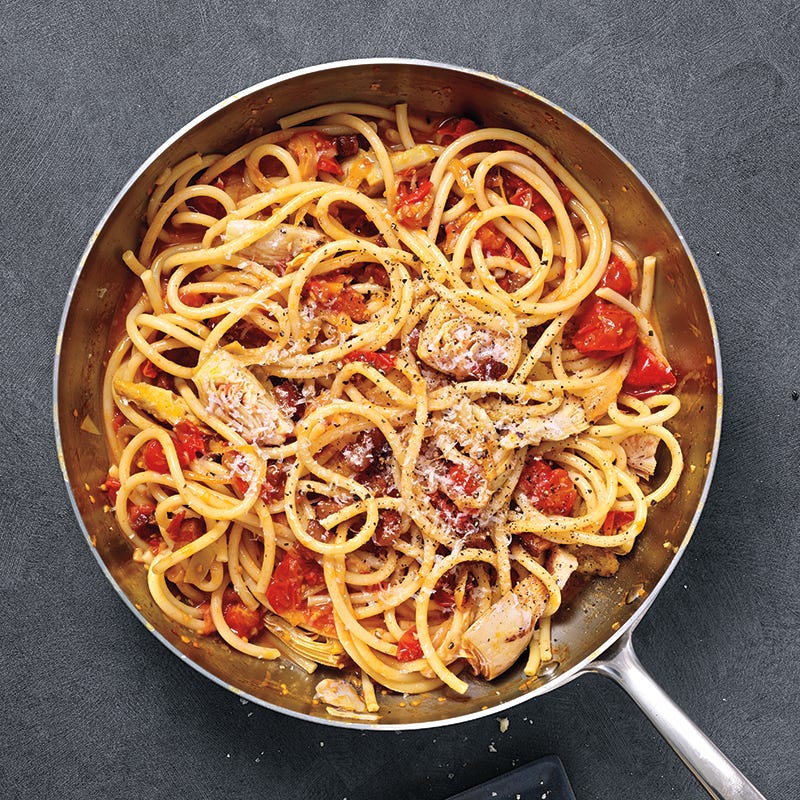 Photo of One-Pot Bucatini all’Amatriciana with Artichokes by WW
