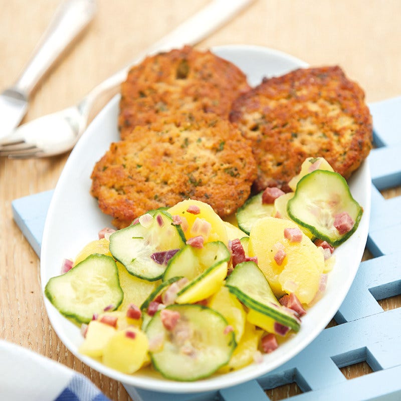 Kartoffel-Gurken-Salat mit Brottätschli