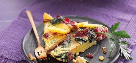 Tortilla mit Randen und Spinat