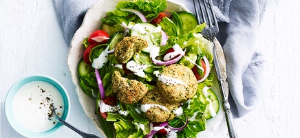 Air fryer Middle Eastern falafel salad