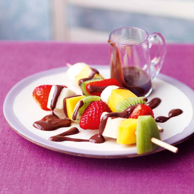 ViktVäktarna - Fruktspett med varm chokladsås
