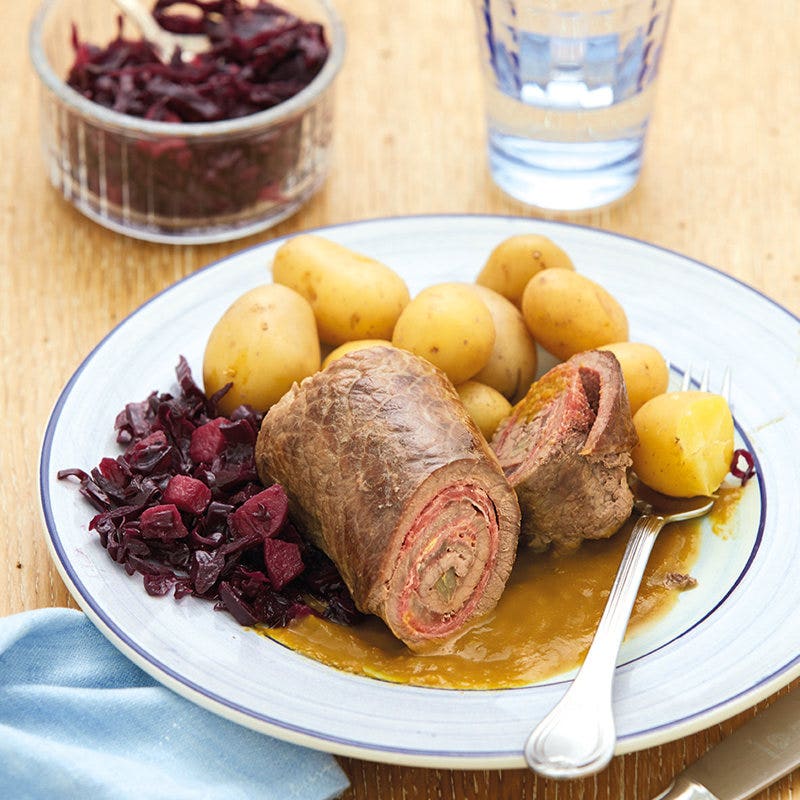 Rindsrouladen mit Rotkabis