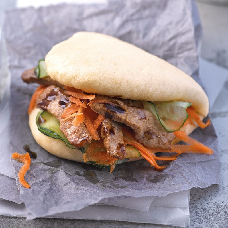 Gedämpfte Brötli mit Schweinsfleisch (Gua Bao)