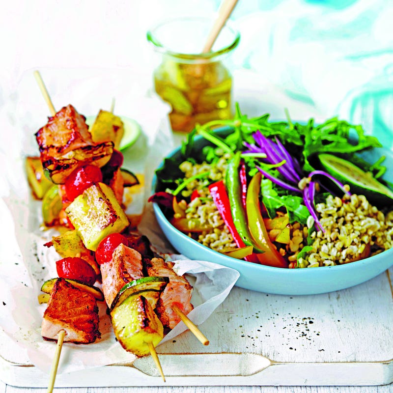 Photo of Sweet & sour fish kebabs with freekeh salad by WW