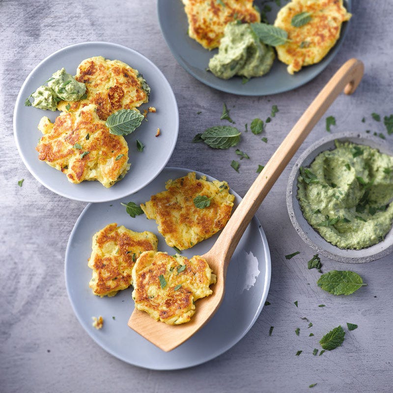 Indische Kartoffeltätschli mit Kichererbsendip