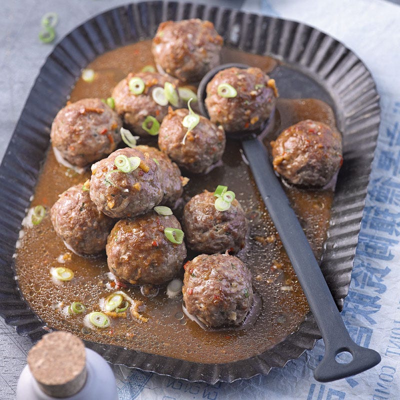 Hoisin-Hackbällchen