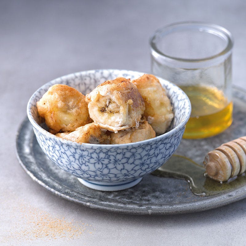 Gebackene Banane mit Honig