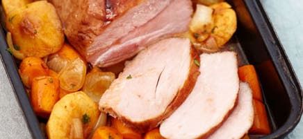 Schinkenbraten mit Kräuterdip