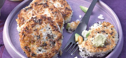 Gebratene Reistaler mit Avocado