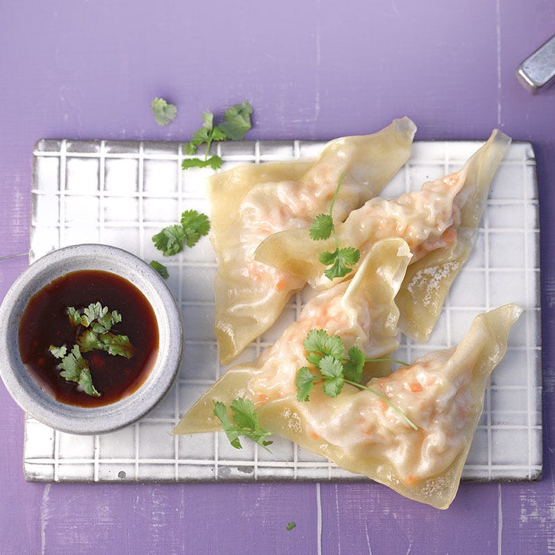 Gedämpfte Teigtaschen mit Pouletfüllung (Chicken Dumplings)