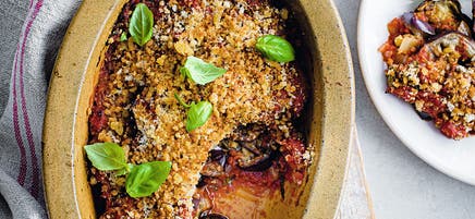 Aubergine parmigiana bake