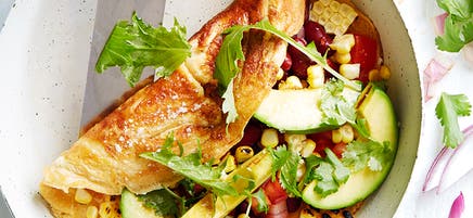 Mexican-style charred avocado and corn omelette