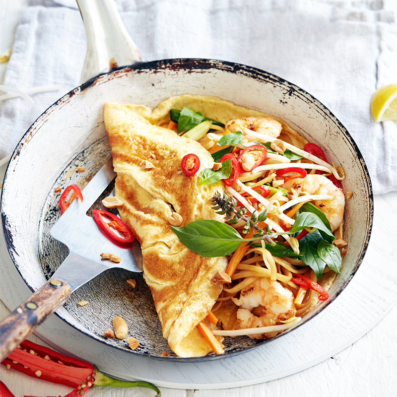 Photo of Prawn pad Thai omelette by WW